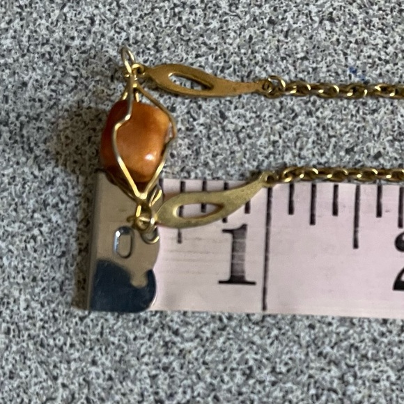 Vintage Gold Toned Semi Precious Caged Stones Necklace 20” - Picture 6 of 6